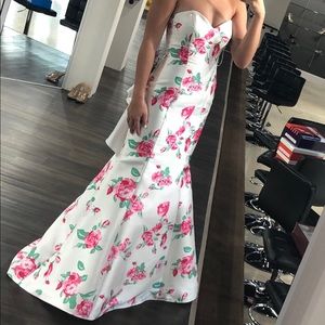 Floral fit and flare (mermaid) formal dress